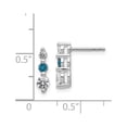 thumbnail image 2 of Finest Gold 14K White Gold Blue &amp; White Diamond Earrings, 2 of 2