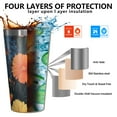 thumbnail image 3 of 16oz Tumblers Floral Pattern Stainless Steel Vacuum Insulated Double Wall Travel Tumbler Cups Mug with Lid and Straw,Cleaning Brush for Coffee,Tea, 3 of 4