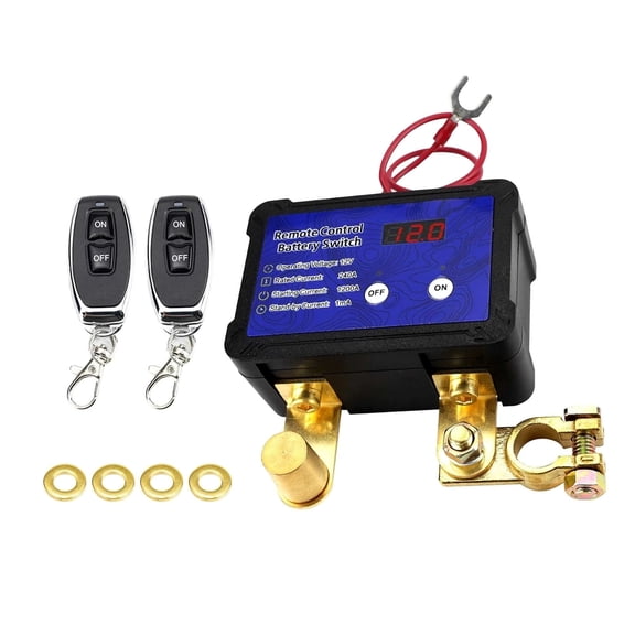 CSYANXING 12V Remote Control Car Battery Kill Switch 240A with LED Voltage Auto Disconnect to Prevent Battery Drain