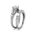 thumbnail image 4 of 2.50 Ct Round Cubic Zirconia Stainless Steel Engagement Wedding Ring Set Size 5, 4 of 6