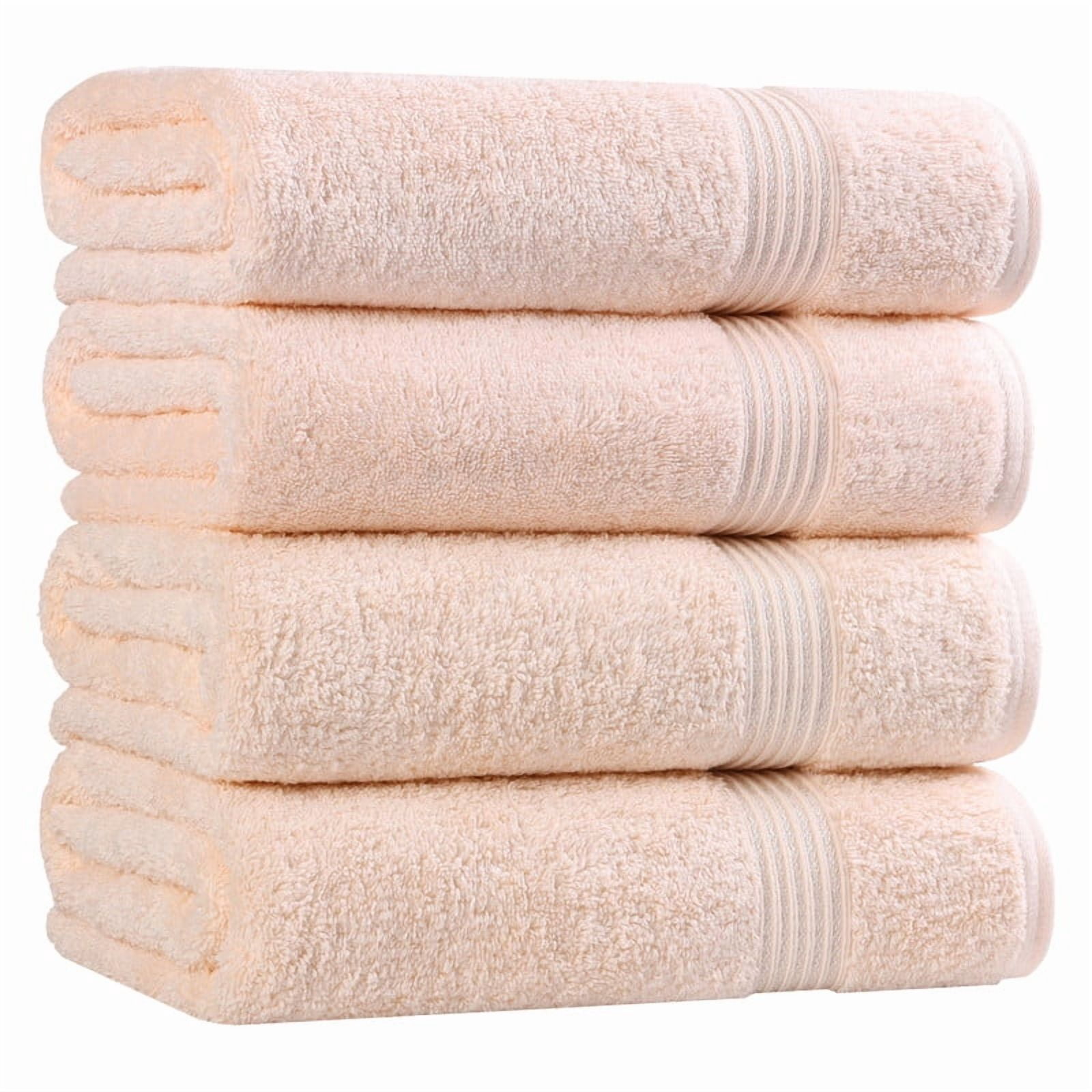 Superior Egyptian Cotton Absorbent Peach Bath Towel Set of 4