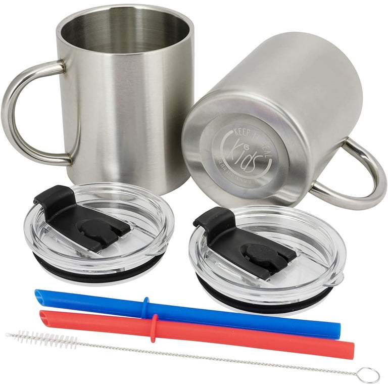  Real Deal Steel Keep it Real Kids Mugs - 100% BPA Free Kids Coffee  Mug for Hot Chocolate - Set of 2 : Home & Kitchen