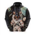 thumbnail image 3 of Sudadera con capucha con estampado de perro astronauta, divertida sudadera con capucha de golden retriever, dóberman para hombre, sudadera con capucha unisex informal para mascotas y labrador, 3 of 5