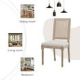 thumbnail image 4 of Sumdeal French Country Dining Chairs Set of 8, Farmhouse Dining Chairs with Square Backrest, Upholstered Rattan Dining Chair with Solid Wood Leg for Dining Room Bedroom Kitchen Restaurant, 4 of 7