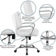 thumbnail image 6 of Flash Furniture Whitney Ergonomic LeatherSoft Swivel Mid-Back Executive Office Chairs White, 6 of 9