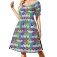 thumbnail image 1 of Vestido de manga corta con estampado de sopa de tomate, elegante y suelto, para mujer, 1 of 7