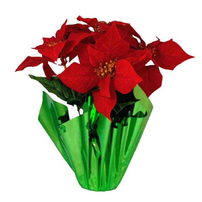 Queens of Christmas WL5FLPOINSETTIA Artificial Poinsettia Pot