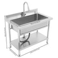 thumbnail image 3 of ToppiJoy Stainless Steel Utility Sink with Pull-Out Faucet, Single Bowl Commercial Sink for Kitchen Laundry, 3 of 15