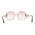 thumbnail image 4 of Womens Serpent Snake Jewel Arm Round Circle Metal Rim Sunglasses Gold Pink, 4 of 4