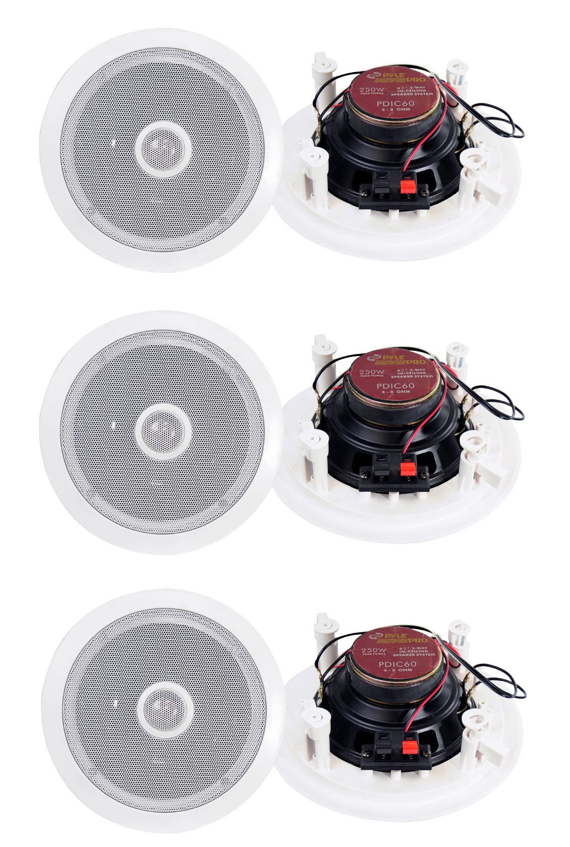 Pyle Pdic60 6 5 250w 2 Way Round In Wall Ceiling Home Speakers