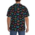 thumbnail image 3 of Wukai Multicolored Butterflies Men's Casual Short-Sleeve Button Down Shirt,Cuban Shirts for Men,Mens Short Sleeve Dress Shirts-4X-Large, 3 of 5