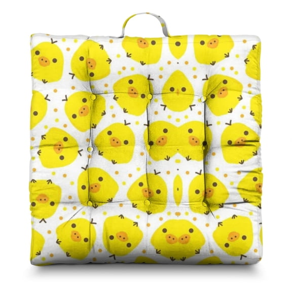 Rooster Country Farmhouse Floor Cushion - 9-Point Stitched Square Pillow for Extended Sitting