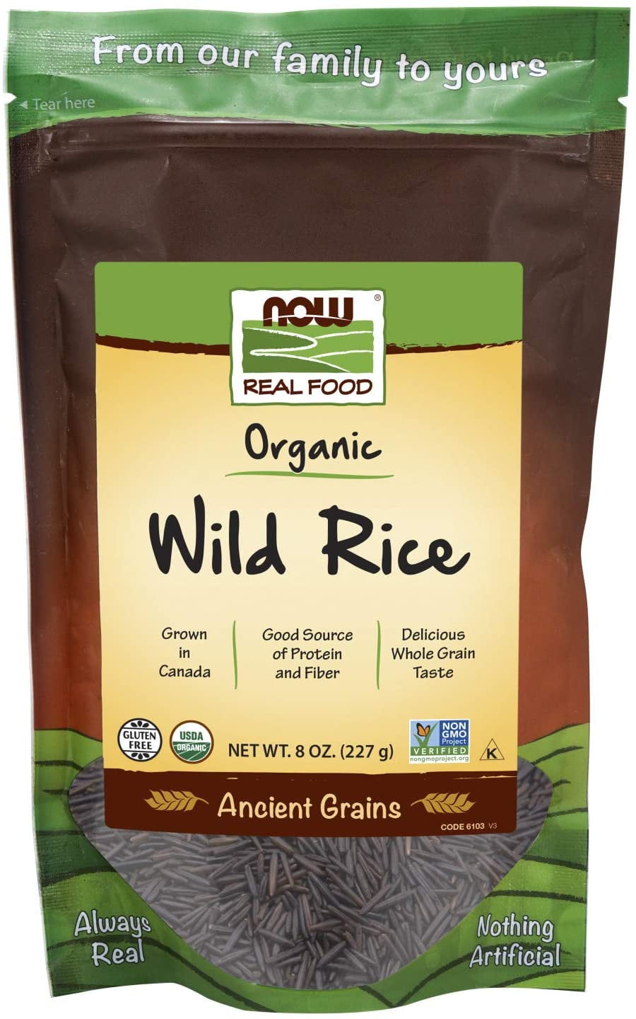 NOW Foods, Organic Wild Rice, GlutenFree and Certified NonGMO