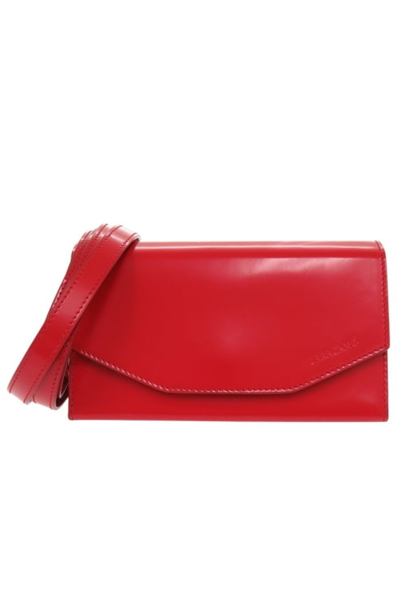 Pre-Owned Salvatore Ferragamo 241266 Calf Red Shoulder Bag Clutch 0195Salvatore (Good)