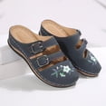 thumbnail image 5 of LTTVQM Orthopedic Sandals for Women Close Toe Arch Support Walking Slippers Slip On Floral Wide Width Sandals for Women Anti-Slip Breathable Sandal Summer Flat Sandals Navy 37(US-6.5), 5 of 8