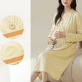 thumbnail image 4 of WUANDIXFA Robe de Maternité pour Séance Photo Modèle Robe de Maternité Robe de Nuit d'Allaitement Été Ceinture Fine Coussinet Pyjama pour Femme Enceinte Jaune Pâle,2TG, 4 of 5