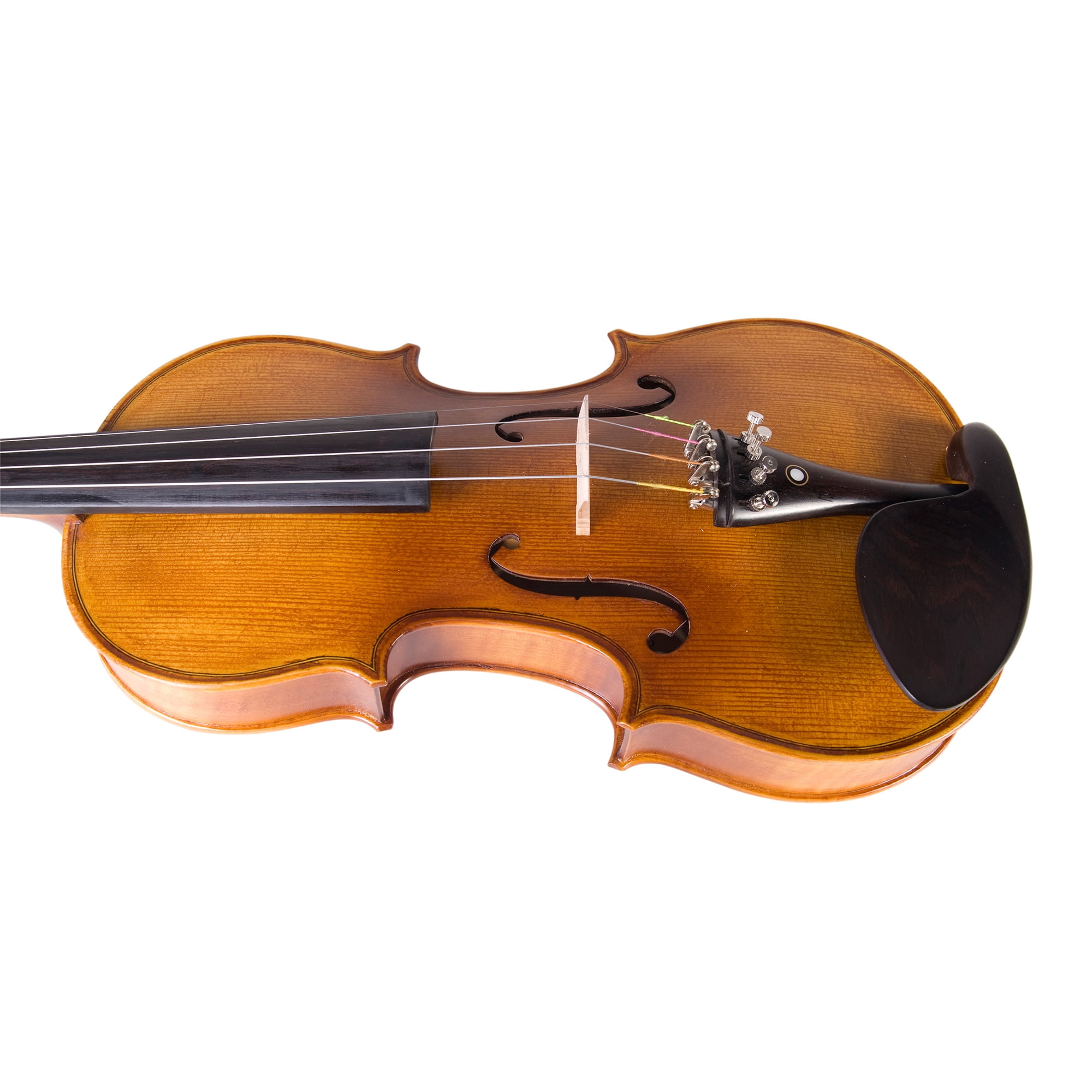 Cecilio CVN-500 Solidwood Ebony Fitted Violin with DAddario Prelude Strings Size 4/4 Full Size 