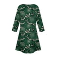 thumbnail image 5 of WTOBBY Women's Halloween Printed Fashionable V-Neck Button 3/4 Sleeve Pocket Dress - Spooky and Chic Dress with V-Neck Design, Ideal for Halloween Parties,Dark Green XL, 5 of 6