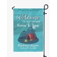 thumbnail image 1 of Printtoo Bleu Turquoise Bienvenue à Notre Terrain de Camping pour Campeur Drapeaux de Camping Personnalisés pour Campeurs Double Face Drapeau de Terrain de Camping Extérieur Drapeaux de Jardin, 1 of 4