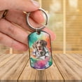 thumbnail image 3 of Funny Watercolor Adorable German Shorthaired Pointer Peeking Through Torn Paper Effect Stainless Steel Keychain GSP Lover Dog Gift Collar Charm Tag Keyring - 00026, 3 of 5
