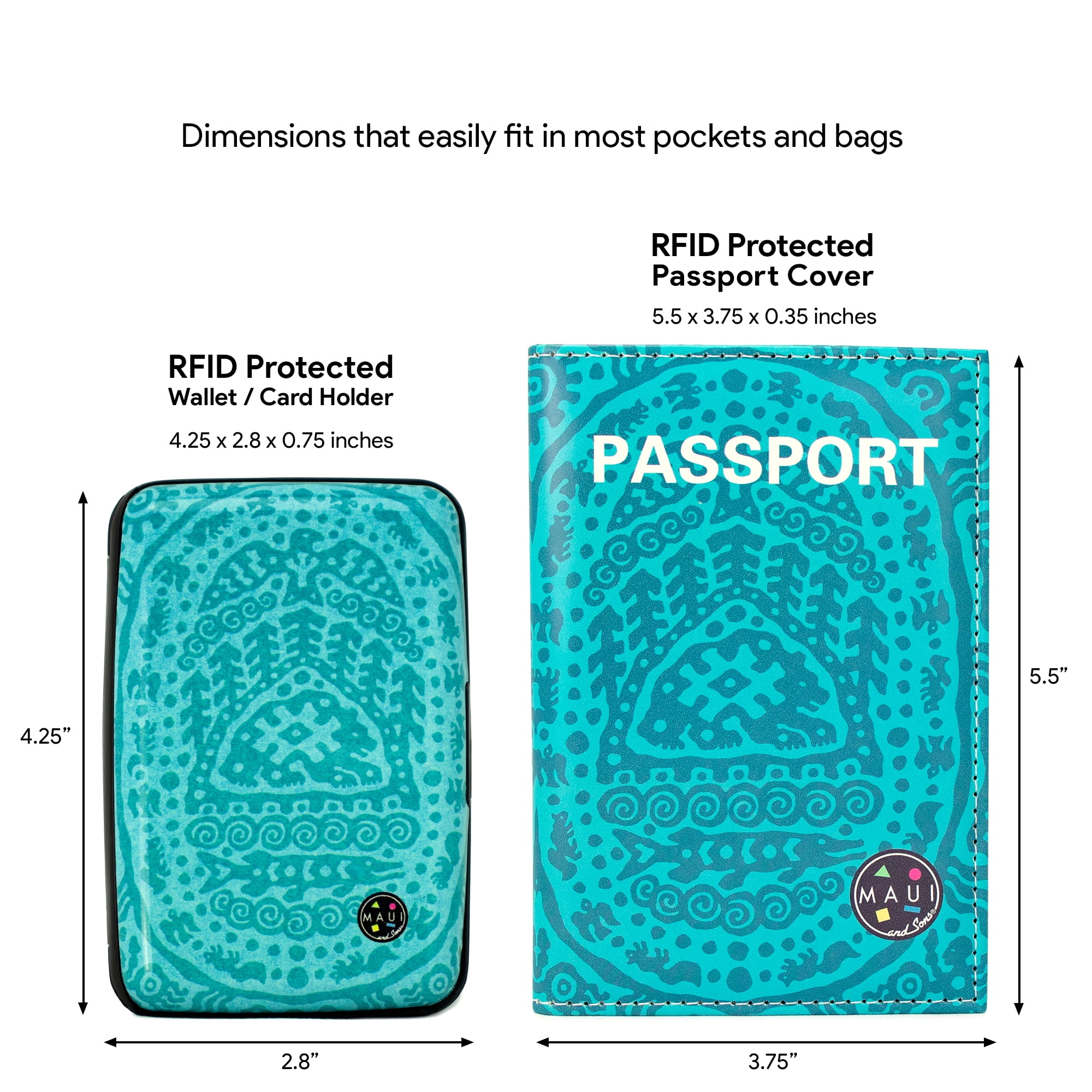 RFID Protected Wallet and Passport Cover Set - Prevent Electronic Theft