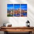 thumbnail image 2 of Elephant Stock Pittsburgh Blue Hour Wall Art - Horizontal Multi Panel Canvas - Living Room Wall Decor - City Multi Panel - Blue And Orange Decor - 23" x 14", 2 of 4