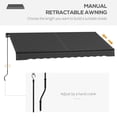 thumbnail image 4 of Retractable Awning 10x8 ft Dark Gray UV Protection Sunshade Shelter for Deck Balcony Yard Easy Setup Durable, 4 of 7