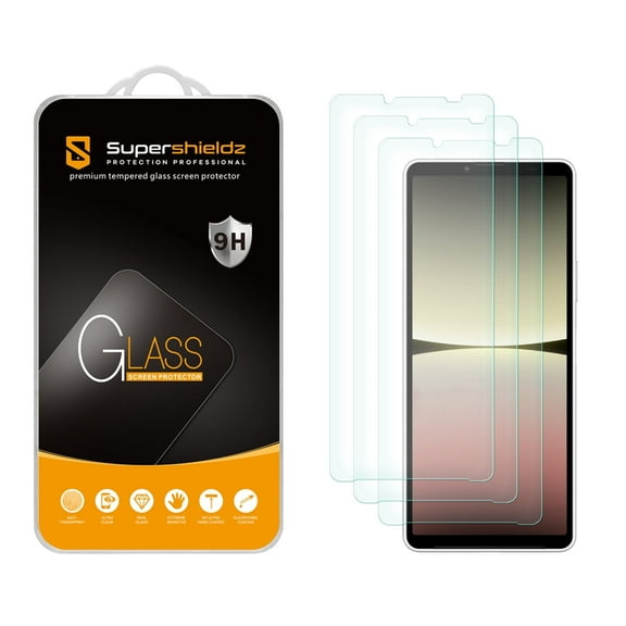 (3 Pack) Supershieldz Designed for Sony (Xperia 10 V) Tempered Glass Screen Protector, Anti Scratch, Bubble Free