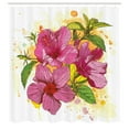 thumbnail image 3 of Ambesonne Floral Shower Curtain, Vibrant Hibiscus Flower, 69"Wx84"L, Earth Yellow Fuchsia, 3 of 5