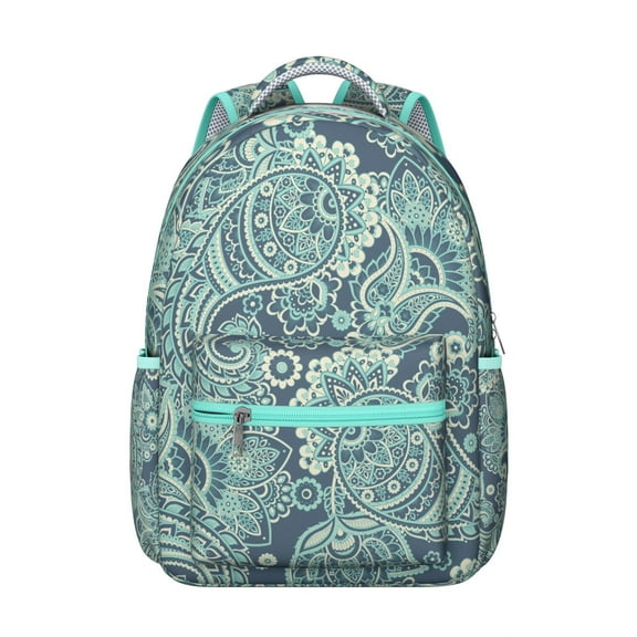 Geometric Paisley Design School Backpack for Students Colorful Artistic Vintage Boho Floral Pattern, Comfortable and Multifunctional Students’s Backpack