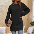 thumbnail image 4 of Shakumy Sweater Dresses for Women Knee Length Maternity Women's Long Sleeve Long Sweater Dress for Women Long Sleeve Dress Black X-Large, 4 of 5
