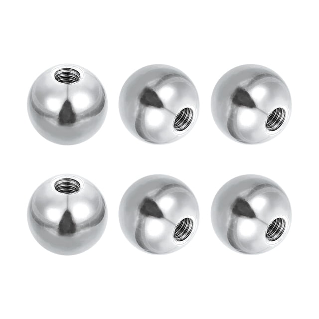 Uxcell Écrous Boule Bouton, Acier Inoxydable Rond Solide Trou Aveugle Capuchon de Vis Décoratif Poignée de Machinerie Matériel M4x12mm 6