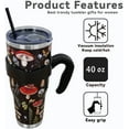 thumbnail image 2 of Mushroom Cup, Stainless Steel 40 Oz Tumbler with Handle and Straw, Mushroom Gifts for Women Mushroom Lovers, Cute Plant Mushroom Mug Tumbler with Lid and Straw, Mushroom Decor Stuff Accessories, 2 of 6
