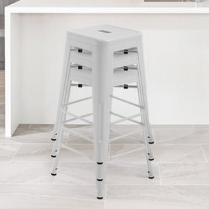 Outdoor Patio Restaurants Houston Counter Height Bar Stools Set Of 4 Metal Bar Stools 24 Inches Kitchen Counter Stool Industrial Metal Stool Patio Furniture Indoor/Outdoor Stool Moden Stackable Barstools Restaurant Dining Chairs ()