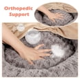 thumbnail image 3 of Dog Beds For Small Medium Dogs With Hooded Blanket  Cozy Cuddler Luxury Puppy Pet Bed Attached Donut Round Calming Burrow Cave Machine Washable 26 Inch, 3 of 8