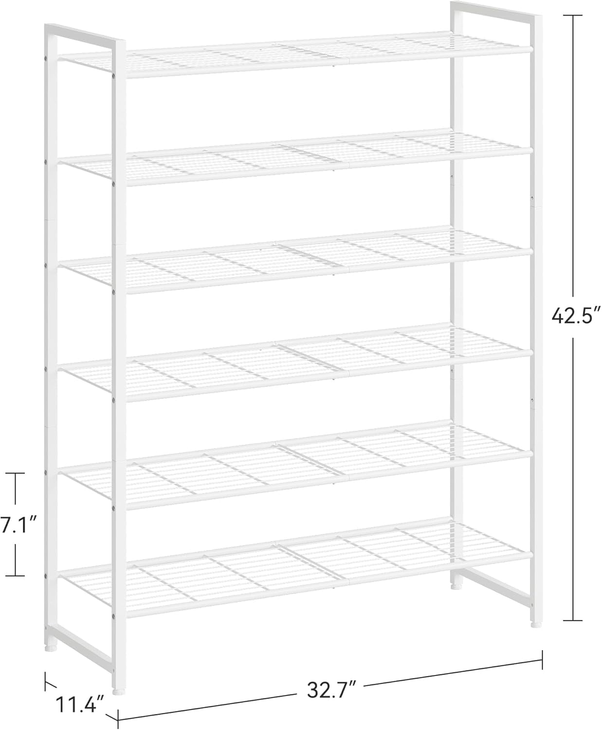 Shoe Rack for Closet, Metal Shoe Organizer, 8 Tier Garage Shoe Rack Max Holds 40 Pairs,Shoe Storage Shelf,Entryway