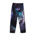 thumbnail image 3 of Vsdgher Purple Sky Wolf Print Mens Pajama Pants Sleep & Lounge Pants, PJ Bottoms With elastic waistb and Pockets, 3 of 5