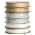 thumbnail image 6 of (4 pack) Offray Ribbon, Gold 1/4 inch Galena Metallic Ribbon, 5 yards, 6 of 10