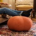 thumbnail image 2 of Jaxx Pumpkin Pouf - Luxurious Ottoman for Fall & Halloween Décor - Boucle Terra Cotta, 2 of 6