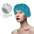 thumbnail image 5 of Blue Glitter Patterns Shower Cap, Reusable Bath Hair Hat for all Hair Lengths Hair Cover with Elastic Band Double Waterproof Layers Bathing Hat, 5 of 5