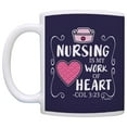 thumbnail image 2 of ThisWear Nurses Gifts Nursing is my Work of Heart Col 3:23 Nurse Practitioner Gifts Registered Nurse Gifts Certified Nursing Assistant Gifts 11 ounce 2 Pack Coffee Mugs Navy, 2 of 4