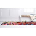 thumbnail image 4 of Unique Loom Lyon Collection Tapis de Course Abstrait Moderne, 2 x 6 Pieds, Multi/bleu, 4 of 5