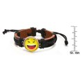 thumbnail image 3 of Steeltime  Unisex Emoji Brown Leather Drawstring Bracelet shocked, 3 of 5