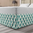 thumbnail image 1 of Cactus Print Bed Skirt, Illustration of Cacti Silhouettes with a Flower Doodle Repetition, Elastic Bedskirt Dust Ruffle Wrap Around for Bedding Decor, 4 Sizes, Pale Petrol Blue Ivory, by Ambesonne, 1 of 2