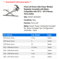 thumbnail image 2 of Front Left Driver Side Power Window Regulator Assembly with Motor - Compatible with 2012 - 2019 Nissan Versa Sedan 2013 2014 2015 2016 2017 2018, 2 of 2