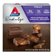 Atkins Endulge Treats, Caramel Chocolate Squares, Low Carb and Low Sugar Snacks, Keto Snacks, Milk Chocolate Treats, 15 Count (5ct)