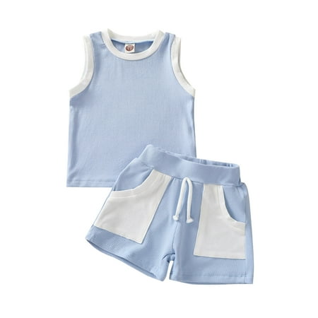 

Fesfesfes Toddler Kids Baby Girls Summer Vest Rest Short Sleeve Sports Clothes Set