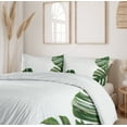 thumbnail image 6 of Ambesonne Philodendron Duvet Cover Set, Swiss Cheese Plant, 2-Calking, Emerald Pale Sage Green, 6 of 7