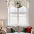 Blue Flowers Tie Up Valances Curtain, Vintage Tea Cups Spring Plant ...