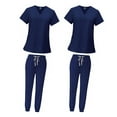 thumbnail image 1 of Conjunto de 2 Uniformes Médicos para Mujer, Top Y Pantalón con Cuello en V, 1 of 10